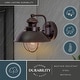 preview thumbnail 2 of 6, VAXCEL Harwich 8 in. H 1-Light Burnished Bronze Coastal Outdoor Wall Sconce, Steel, Clear Seeded Glass Shade