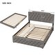 preview thumbnail 12 of 30, Chic Upholstered Platform Bed with Twin Trundle and USB Ports for Comfortable Sleep