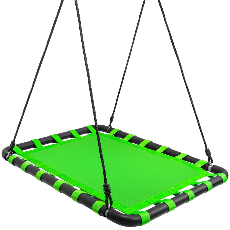 Spinner Platform Swing - Kids Indoor/Outdoor Rectangular Mat Swing, Accessories Included (40 x 30, Square)