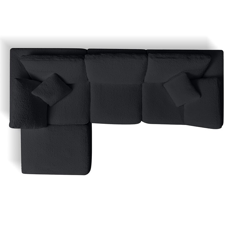 110" Modular L-Shape Cloud Sectional Sofa with Ottoman, 7 Pillows & Non-Slip Design