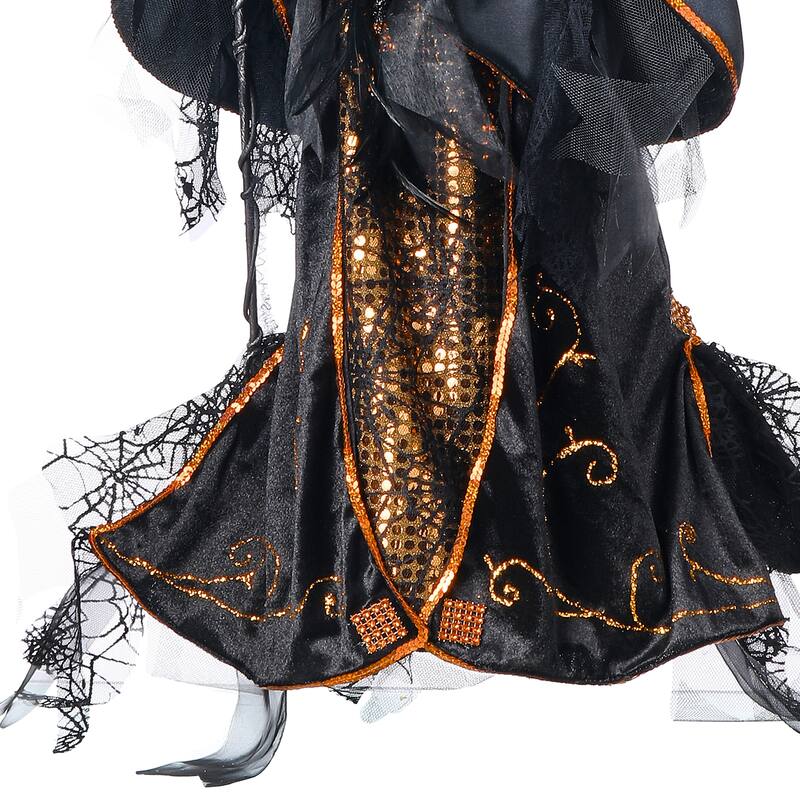 37" Resin With Fabric Haunted Witch