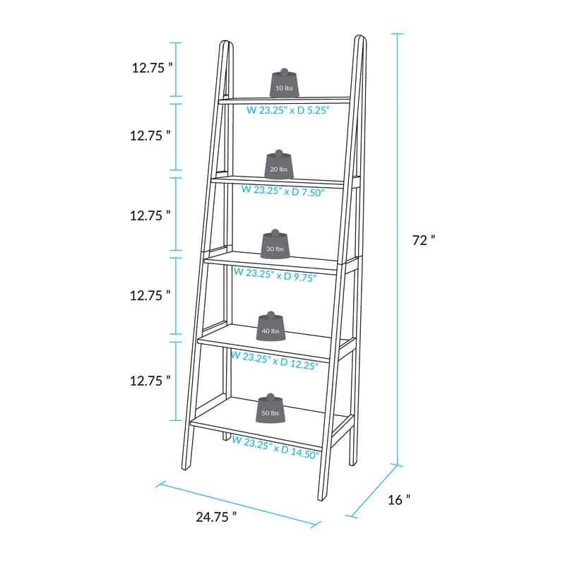 Porch & Den Peterson 5-shelf Ladder Bookcase