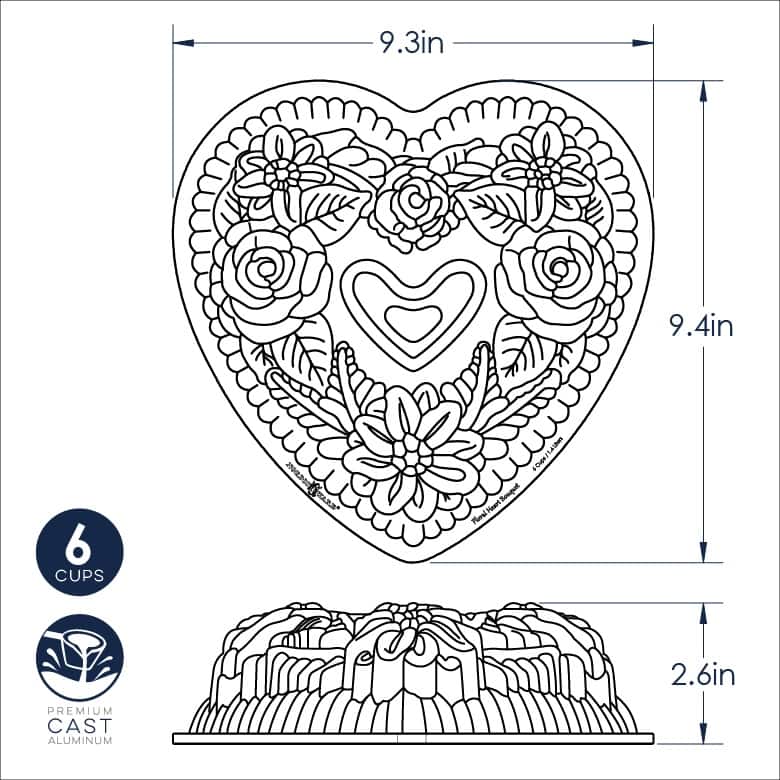 Nordic Ware Floral Heart Bundt Pan
