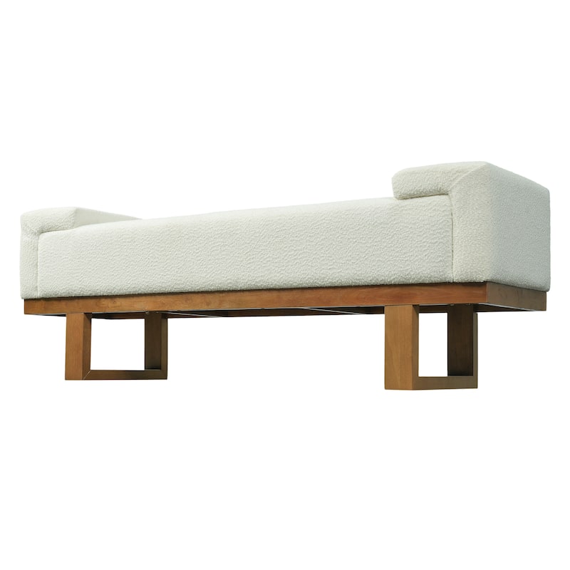 Christopher Knight Home - Modern Upholstered Ottoman Bench with Rubberwood Legs