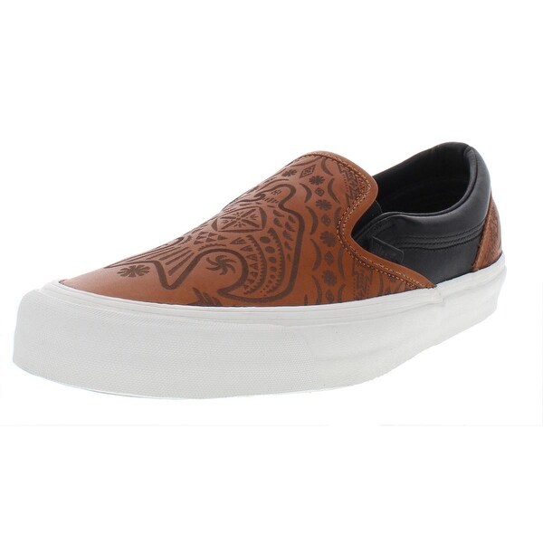 vans leather slip on mens