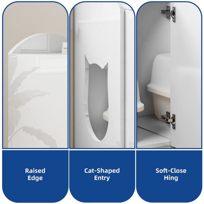 Moasis Large Cat Litter Box Enclosure with Cat-Head Entrance