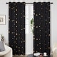 preview thumbnail 1 of 54, Deconovo Gold Star Foil Room Darkening Curtains for Kids 2 Panels