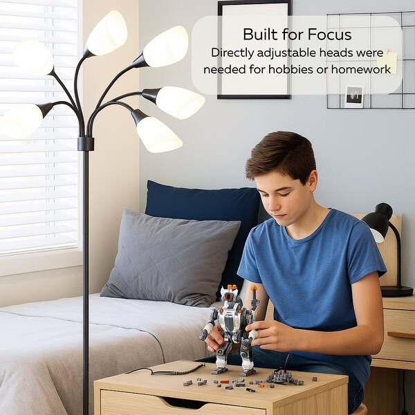 Medusa 5 Light Floor Lamp Standing Lamp with Adjustable Acrylic