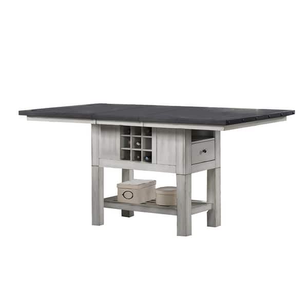 slide 2 of 5, Rectangular Storage Counter Height Table in Antique White and Gray Antique White/Gray