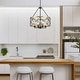 preview thumbnail 15 of 34, 4-Light Circle Hanging Candlestick Linear Foyer Chandelier Lighting Fixture for Dining Room Kitchen Island