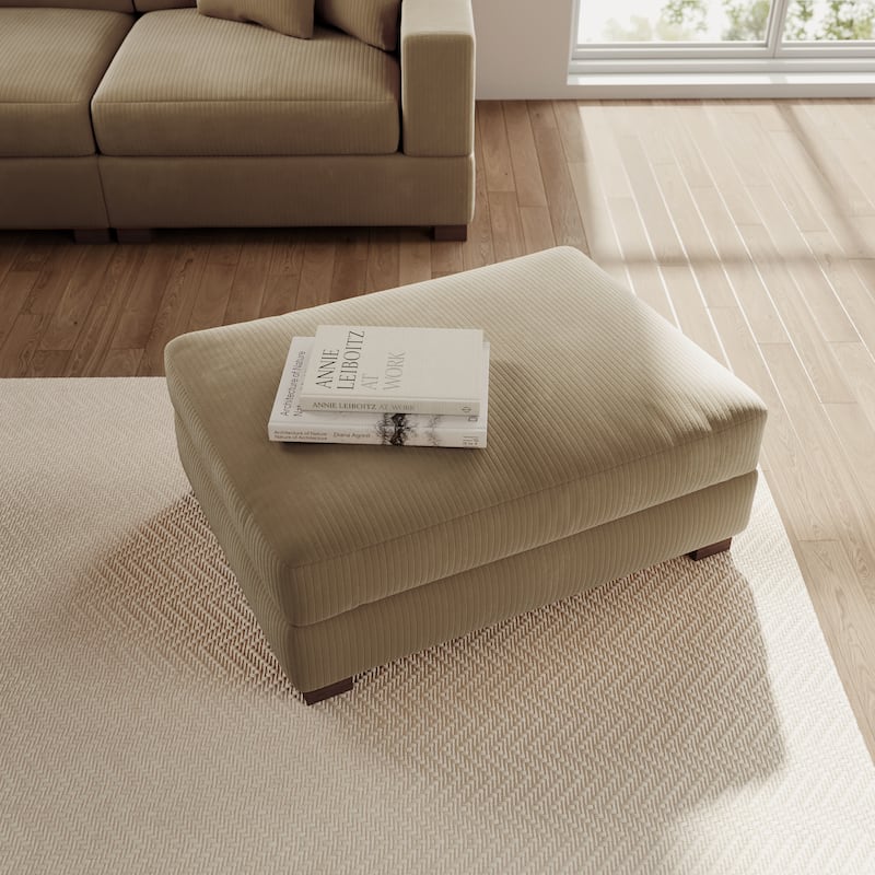 Rectangular Corduroy Oversized Ottoman