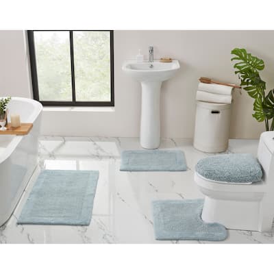 Better Trends Bath Rugs 100% Cotton Soft Water Absorbent Chenille Bathroom Rug for Shower, Sink Mats Edge Collection