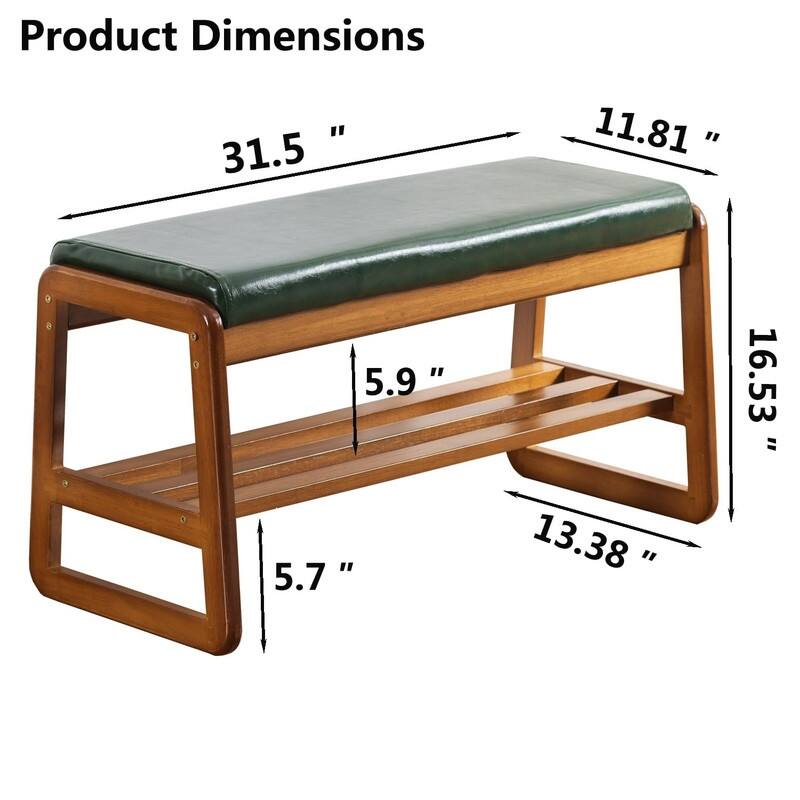 2 Tier Wooden Entryway Bench