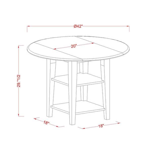 Sufl5 Lwh 01 5 Pc Dining Table Set 4 Person Dining Chairs And Two Shelves Small Round Table Linen White Finish Overstock 32085527