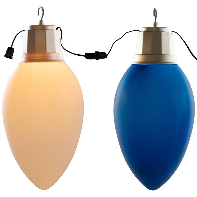 4 Lighted Retro Style Blow Mold C7 Bulbs Christmas Decorations, 20" - Multi