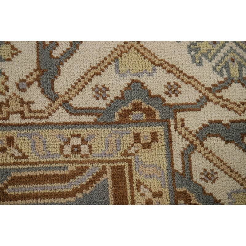 Gray Oushak Oriental Area Rug Handmade Wool Carpet - 7'11"x 9'8"