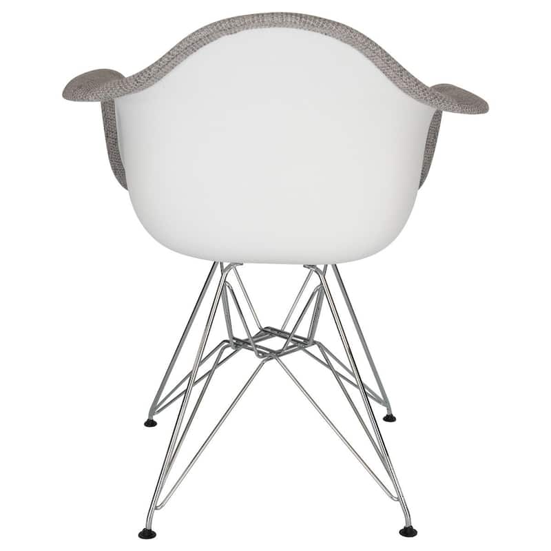 Willow Fabric Accent Armchair With Chrome Legs Set of 2 by LeisureMod