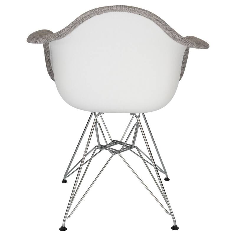 Willow Fabric Accent Armchair With Chrome Legs by LeisureMod