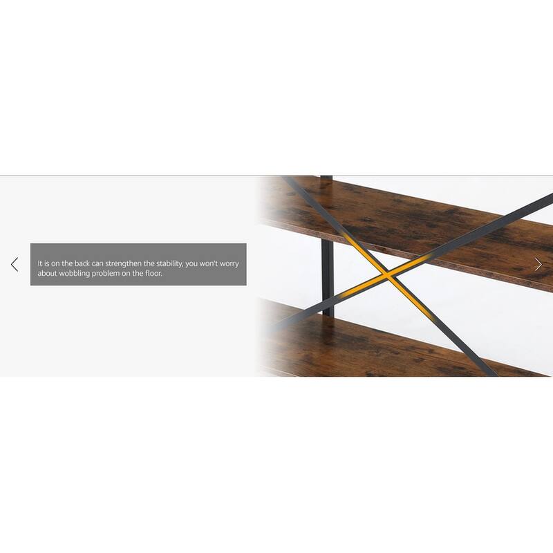 70.9" Extra Long Console Table with Storage Shelves, 3-Tier Sofa Table Behind Couch,Entryway Table with X-Frame Metal Design