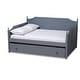 preview thumbnail 3 of 18, Millie Cottage Farmhouse Full Size Daybed with Twin Size Trundle Grey