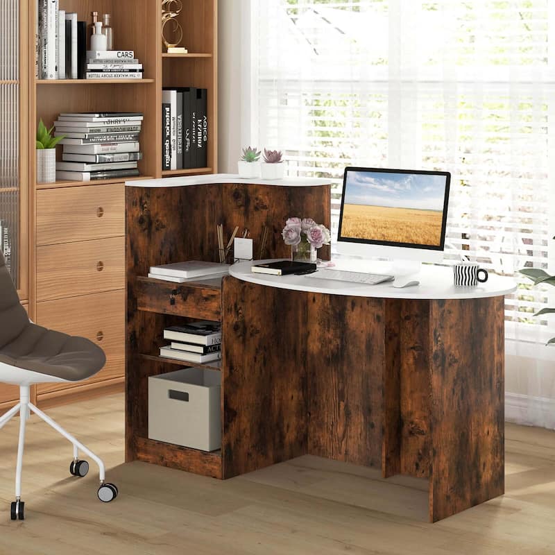 L Shaped Retail Counter Reception Desk Front Counter Desk