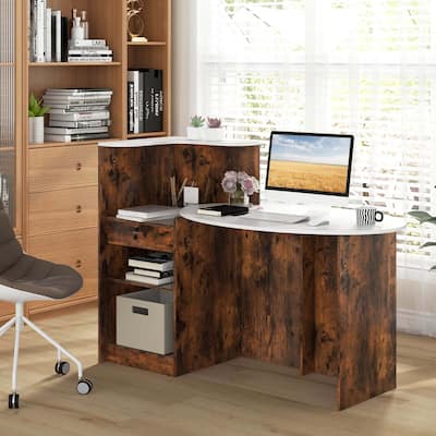 L Shaped Retail Counter Reception Desk Front Counter Desk