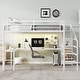preview thumbnail 38 of 74, Kids Loft Bed Metal Frame Bed with Wardrobe, L-shaped Desk and Storage Stairs, High Loft Bed with LED, USB and Adjustable Shelf