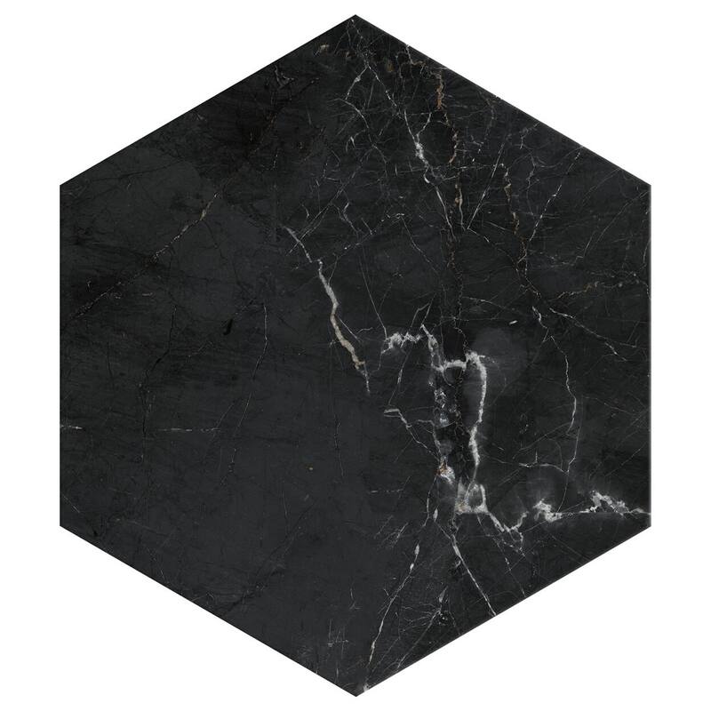 10 Inch Honeycomb Porcelain Tile - 1 Box (7.40 Sqft) - Black