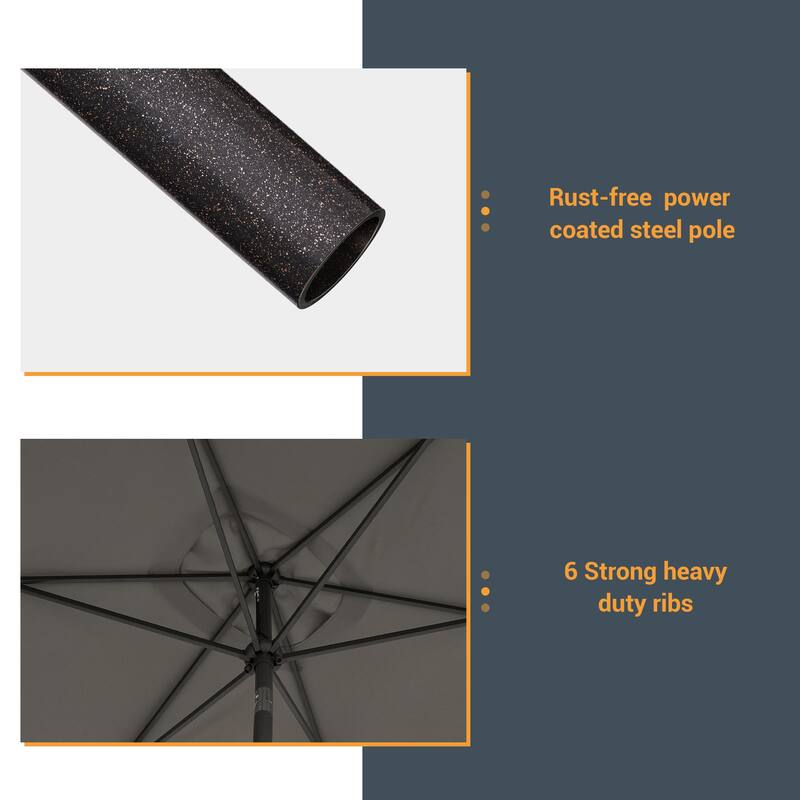 LIVOOSUN 10x6.5ft Patio Market Umbrella Aluminum Table Umbrellas