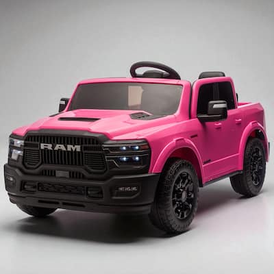 24V Licensed Dodge RAM 2500 2-Seater Kids Ride On Truck with Remote, Dual Motors, 4-Wheel Suspension, Bluetooth & Music
