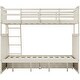 preview thumbnail 10 of 14, Twin over Twin House Bunk Bed With Shelves And Drawers,Cream