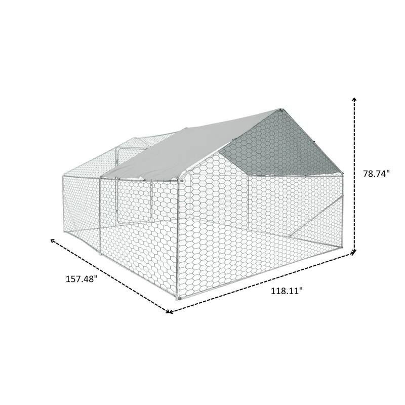 Outdoor chicken coop metal big space 13*10*6FT