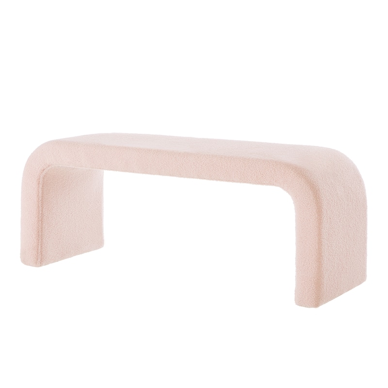 Set of 3 U-Shaped Modern Bench Teddy Ottoman Bench for Entryway, Bedroom End of Bed, Set of 3 Small Sofa Footrest