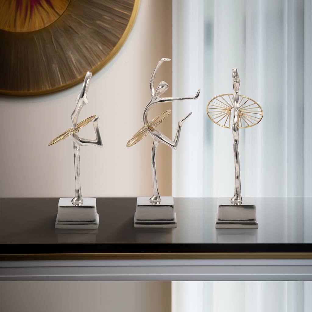 Sagebrook Home 13" Kanan Ballerinas, Multi-color, Home Decor Statement Pieces, Set of 3 - 5" x 5" x 13"