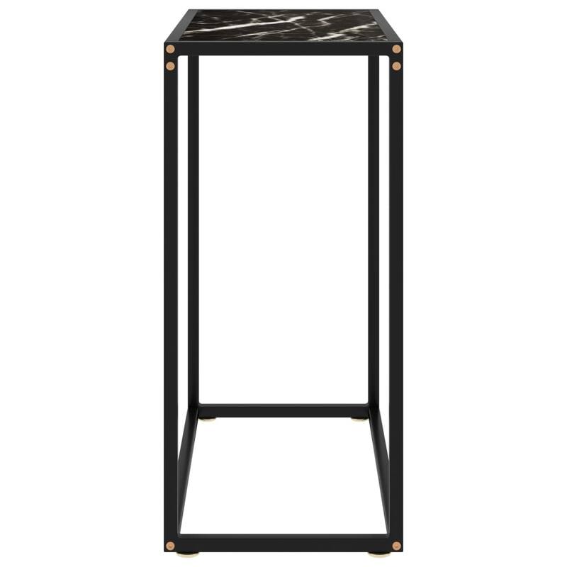 vidaXL Console Table Black 23.6"x13.8"x29.5" Tempered Glass - 23.6" x 13.8" x 29.5"