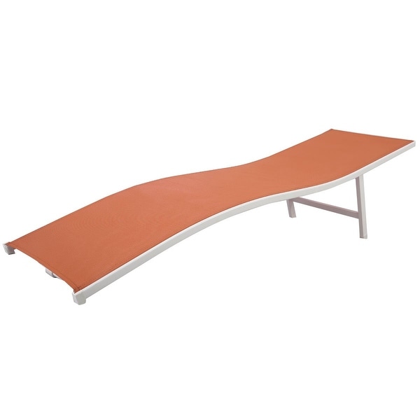 Costway Lounger Patio Outdoor Chaise Lounge Chair Bed Orange