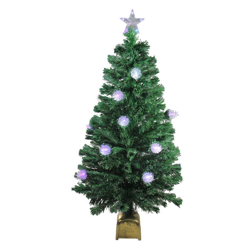 4' Medium Pine Cone Artificial Christmas Tree Multicolor LED - 4 Foot