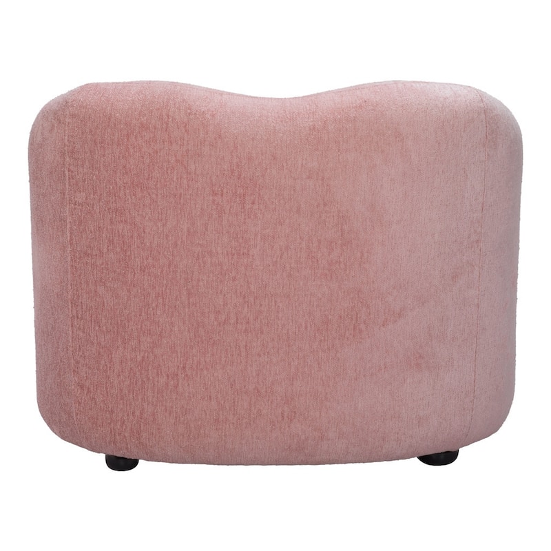 HomeRoots 36" Pink And Black Faux Shearling And Upholstered Arm Chair - 36' X '28' X '33