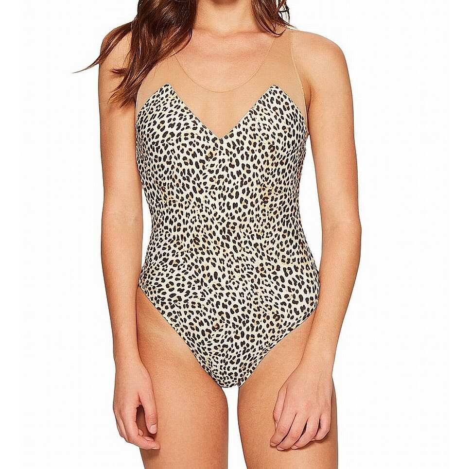 norma kamali leopard swimsuit