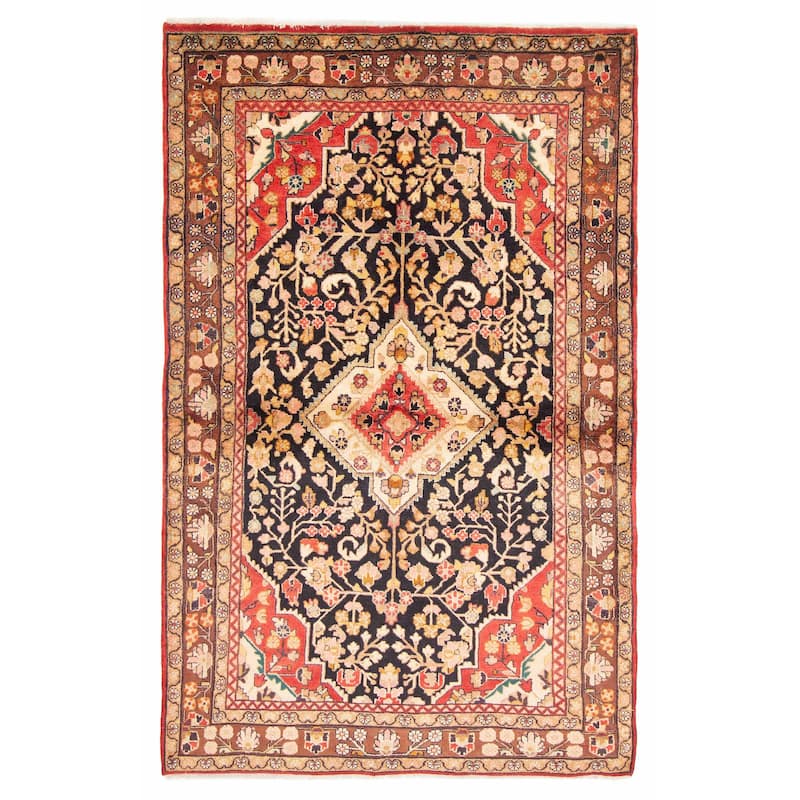ECARPETGALLERY Hand-knotted Anadol Black Wool Rug - 4'6 x 7'0 - Black - 4'6 x 7'0