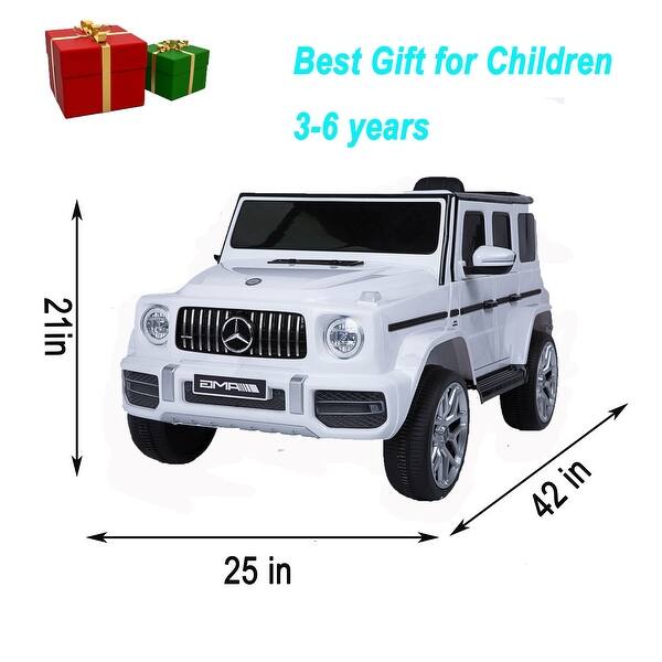 dimension image slide 1 of 2, Mercedes-Benz G63 Kids Electric Ride-On Car with Parental Remote, Music Player, and Quake-Proof Wheels 鈥