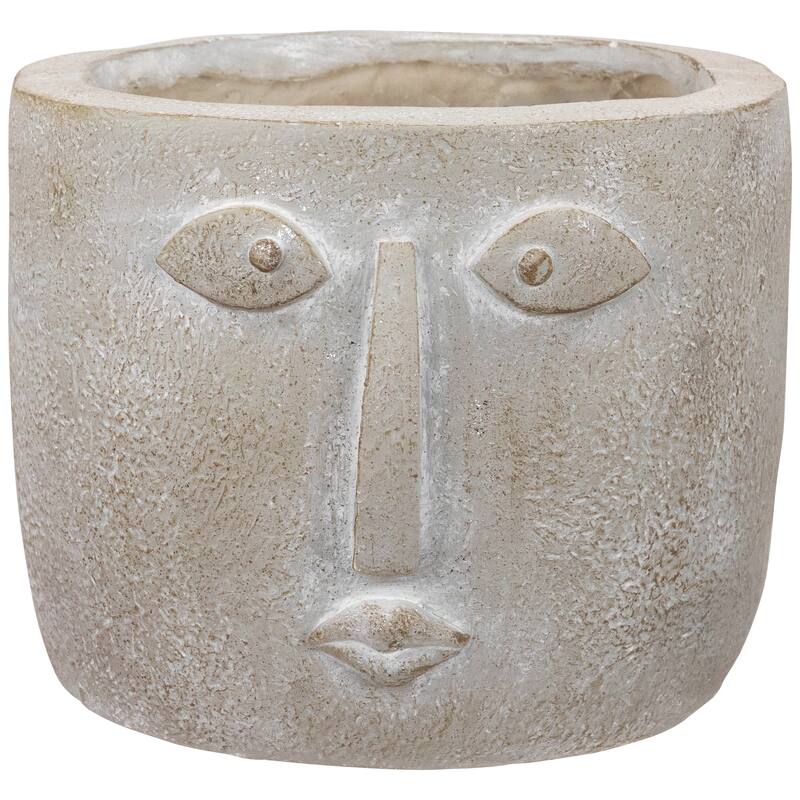 Small Face Ceramic Outdoor Garden Planter - 8.5"