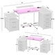 preview thumbnail 19 of 24, 71'' L-Shaped Desk with File Drawers, Reversible Computer Desk with Power Outlets and Smart LED Lights