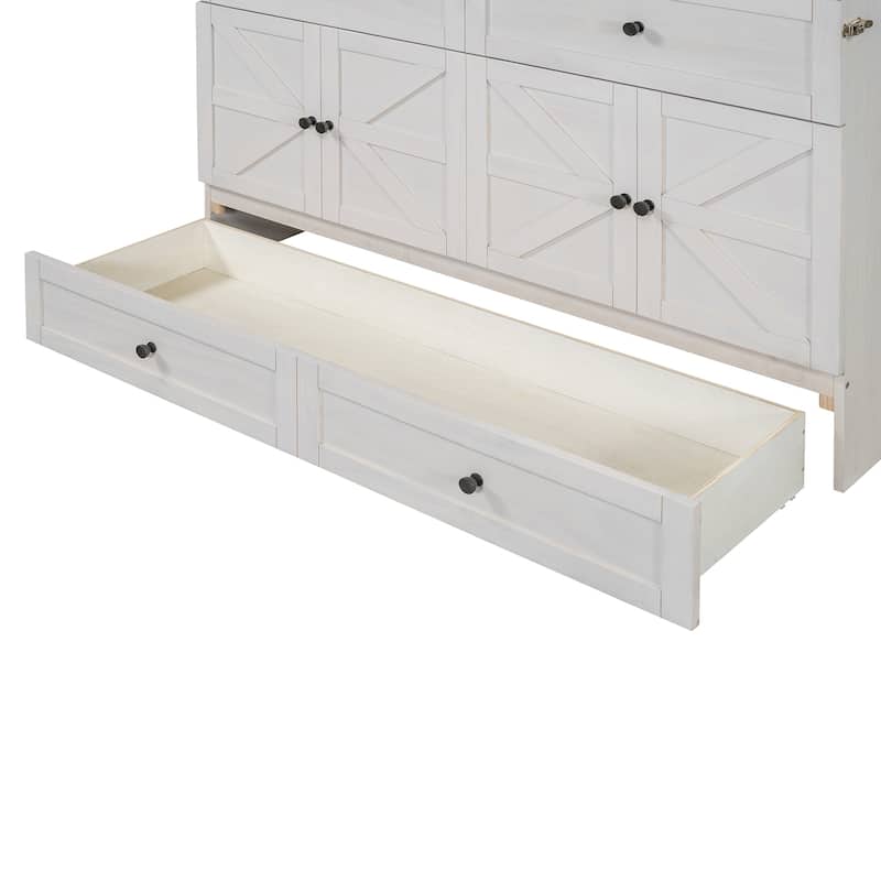 Murphy Bed with Large Drawers and USB Ports