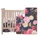 preview thumbnail 2 of 7, Lambs & Ivy Secret Garden Luxury Floral 3-Piece Cotton Sateen Crib Bedding Set
