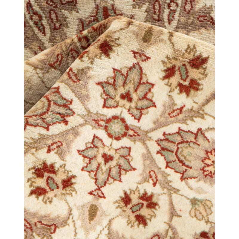 Overton Handknotted Wool Traditional Oriental Ivory Area Rug - 3' x 5'