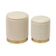 preview thumbnail 3 of 4, Channeled Cream Storage Ottomans - Set of 2