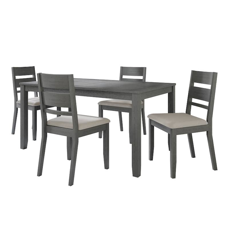 CraftPorch Elegant 5-piece Wooden Dining Set - Grey