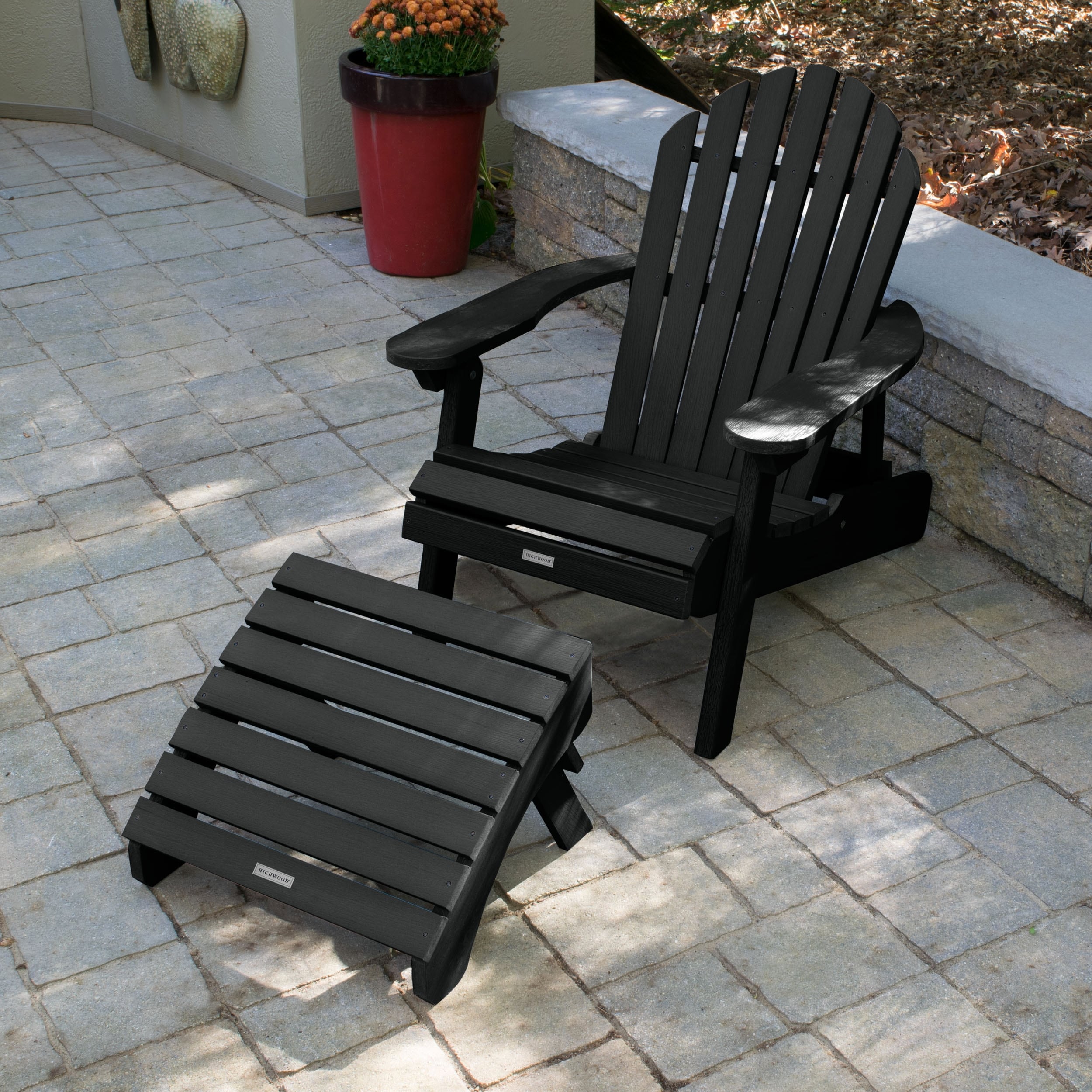HIGHWOOD Folding Adirondack Chair and Folding Ottoman