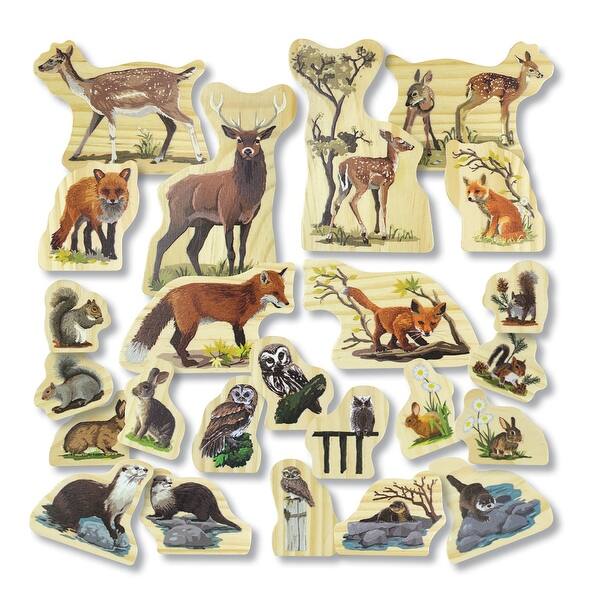 slide 2 of 8, Yellow Door Woodland Animal Families Wooden Characters - Multi Multi - Kids